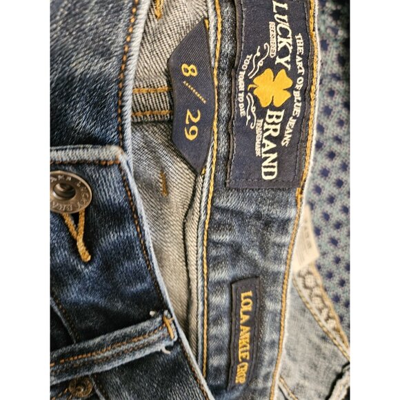 Lucky Brand Lola Ankle crop jeans women's size 8/29 blue low rise Capris - Picture 8 of 9